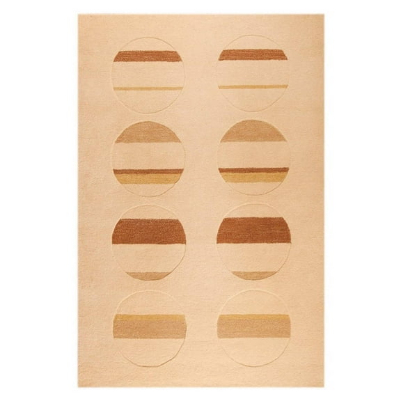 MA Trading Handmade Indo Globe Rug (India) White/Brown 7'6" x 9'6" 8' x 10' Dining Room