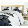 thumbnail image 5 of Ambesonne Cartoon Duvet Cover Sets, Monster Truck Pirate, 2-King, Cadet Blue White, 5 of 7