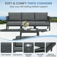 thumbnail image 2 of SERWALL HDPE 8 Pieces Patio Furniture Set, All-Weather Outdoor Sectional Sofa Couch Set, Patio Conversation Set with Coffee Table, Ottomans & Cushions, Grey/Grey, 2 of 10