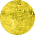 thumbnail image 1 of Ahgly Company Machine Washable Indoor Round Abstract Yellow Modern Area Rugs, 7' Round, 1 of 4