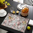 thumbnail image 3 of Pink Green Spring Floral Placemats Set of 4, Vintage Botanical Summer Placemats for Dining Table, Place Mats for Kitchen Tabletop, Waterproof Wipeable Dining Table Mats Set, 3 of 9