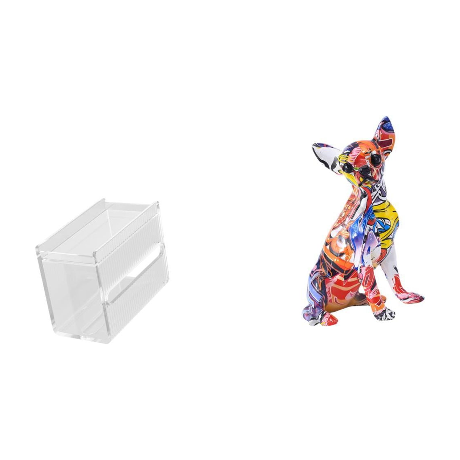 Fiocias Tissue Case Wall Mounted Toilet Paper Storage Box Acrylic Toilet Tissue Towel Holder Decorative Figure Dog Statue Crafted Graffiti Decor Modern