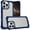 Blue, variant on For iPhone 16 Pro 6.3 inch Ultimate CaseX Transparent Hybrid Case with Metal Buttons And Camera Edges - Black