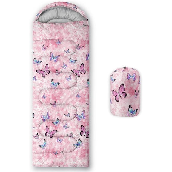 Kids Sleeping Bag for Boys Girls,Rocket Moon Print-Lightweight Warm Portable Outdoor Indoor-Waterproof Cold Weather Resistant Sleeping Bag for Camping Hiking