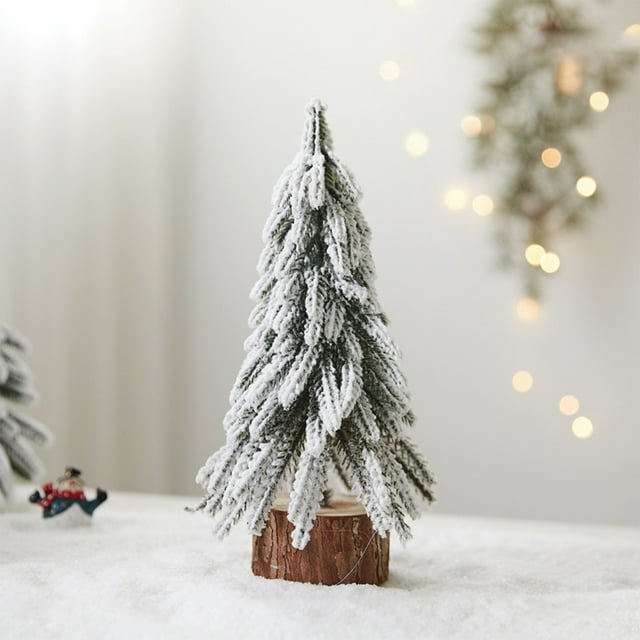 Leutsin Christmas Decorations Indoor Outdoor,Christmas Tree Decorations,Christmas Tree Decorations Mini Small Christmas Falling Snow Tree Home Desktop Milieu Scene Arrangement Decoration Props