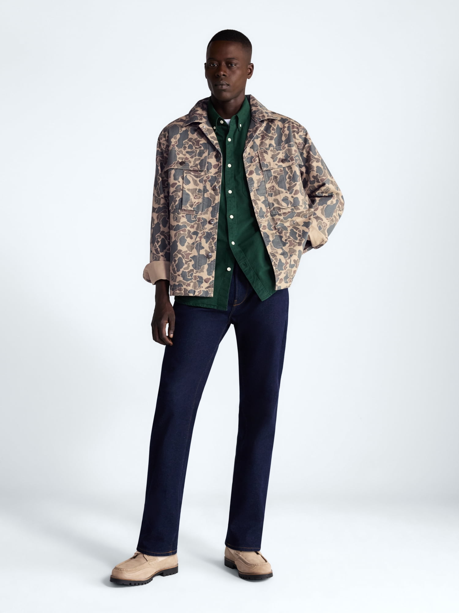 Free Assembly Men's Cotton Camo Utility Jacket, Sizes XS-3XL