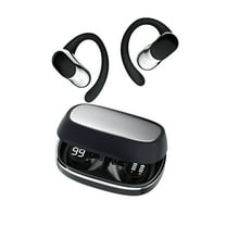 LACKUST True Wireless Earhook Sports Earbuds, Bluetooth 5.4, Low Latency, Type-C Fast Charge, Up to 30H Playtime, Secure Fit for Workouts - Black