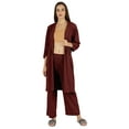 thumbnail image 1 of Inkmeso Womens 3 Pcs Nightwear Set Crop Tank Top Loose Pants & Front Open Shrug Sleepwear, 1 of 7