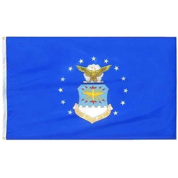3x5' DURAWAVEZ AIR FORCE NYLON FLAG FINISHED WITH CH&G