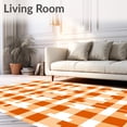 thumbnail image 2 of ODIKA 8'x10' Machine Washable Non-Slip Area Rug, Vintage Gingham Door Covering Retro Checker Print Accent High Traffic Rug, White, 511221, 2 of 7