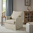 thumbnail image 2 of Martha Stewart London Farmhouse Fabric Upholstered Skirted Swivel Chair in Beige, 2 of 8