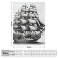 thumbnail image 4 of COMIO Pirate Ship Soft Flannel Throw Blanket, Sailing Boat Detailed Illustration Nautical Maritime Theme Vintage Style Art, Cozy Plush for Indoor and Outdoor Use, Cream Black, 4 of 6