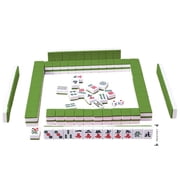 Chinese Mahjong Set 144 Tiles Complete Traditional Game Set with Green Melamine Tiles for Indoor Game Nights