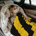 thumbnail image 2 of Yellow Black Strip Throw Blanket for Stylish Warm Winter Cabin Ultra-Soft Micro Fleece Blanket, Premium Microfiber, Silky Soft, Plush, Warm and Lightweight for Couch, Sofa, Bed - 40"X30", 2 of 5