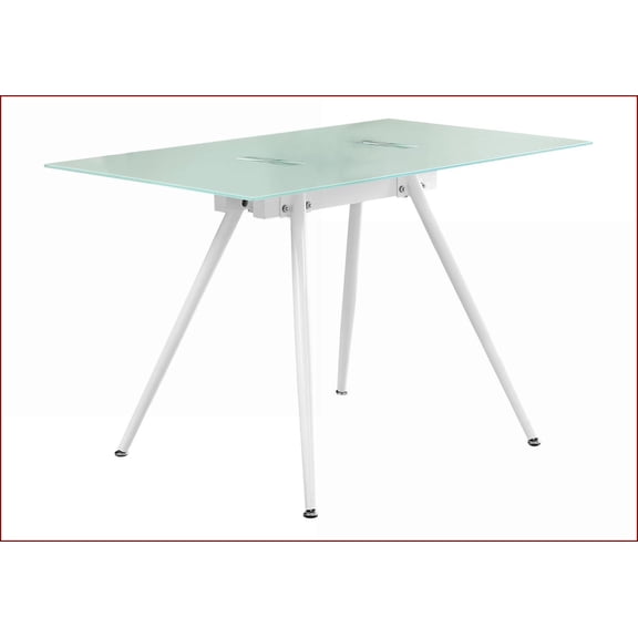 Desks Home Office Computer Desk, 48" L, Modern, Metal Frame, Glass Top | White | Tempered Glass