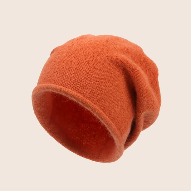 Nvzi Gorro de punto para invierno, resistente al viento, cálido, para exteriores, de punto, suave y cálido, color naranja