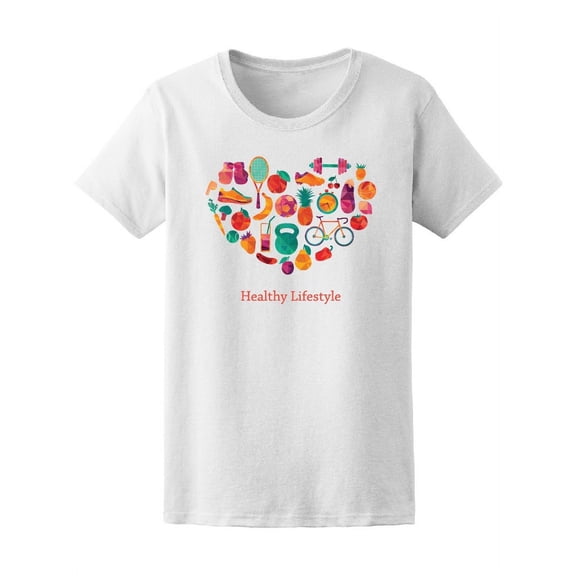 Heart Shaped Healthy Lifestyle Tee Women's -Image by Shutterstock