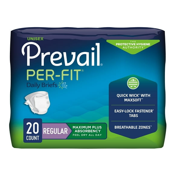 Prevail Per-Fit Incontinence Maximum Absorbency Adult Briefs, Regular (160 Count)