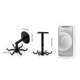 thumbnail image 2 of Under Cabinet Kitchen Utensil Hooks, 360° Rotating Drilling Free Adhesive Utensils Hanging Rack for Tools, Towel, Knife, Wall Mount Hanging Utensil Holder Hooks for Kitchen, 1Pc,Black, 2 of 6