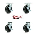 thumbnail image 2 of 6 Inch Phenolic Swivel Caster Set with Roller Bearings and Brakes Service Caster, 2 of 2