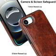 thumbnail image 6 of Case for iPhone 16e for Men Women, Compatible with Magsafe, Stylish Ultra Slim Anti-Slip PU Leather Drop Protective Luxury Lightweight Bracket Phone Cover for iPhone 16e, Brown, 6 of 8
