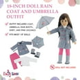 thumbnail image 4 of Emi1y Rose 18 Inch Doll Clothes | Lovely 5-Piece 18" Doll Raincoat Outfit, Including Matching Doll Rain Boots and Working Umbrella | Fits American Girl Dolls, 4 of 9