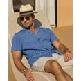 thumbnail image 2 of Youclos Men's Short Sleeve Textured Linen Shirts Hawaiian Button Down Shirts, 2 of 6