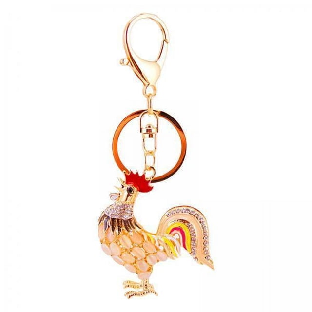 5x Llavero con Diseño de Gallo Ostentoso, Elegante con Cierre, Dijes Brillantes para Mochila, Llavero con Diamantes de Imitación 3D para Mujeres Y Niñ 5 piezas