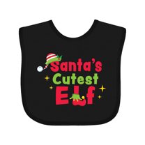 Inktastic Christmas Santa's Cutest Elf Boys or Girls Baby Bib