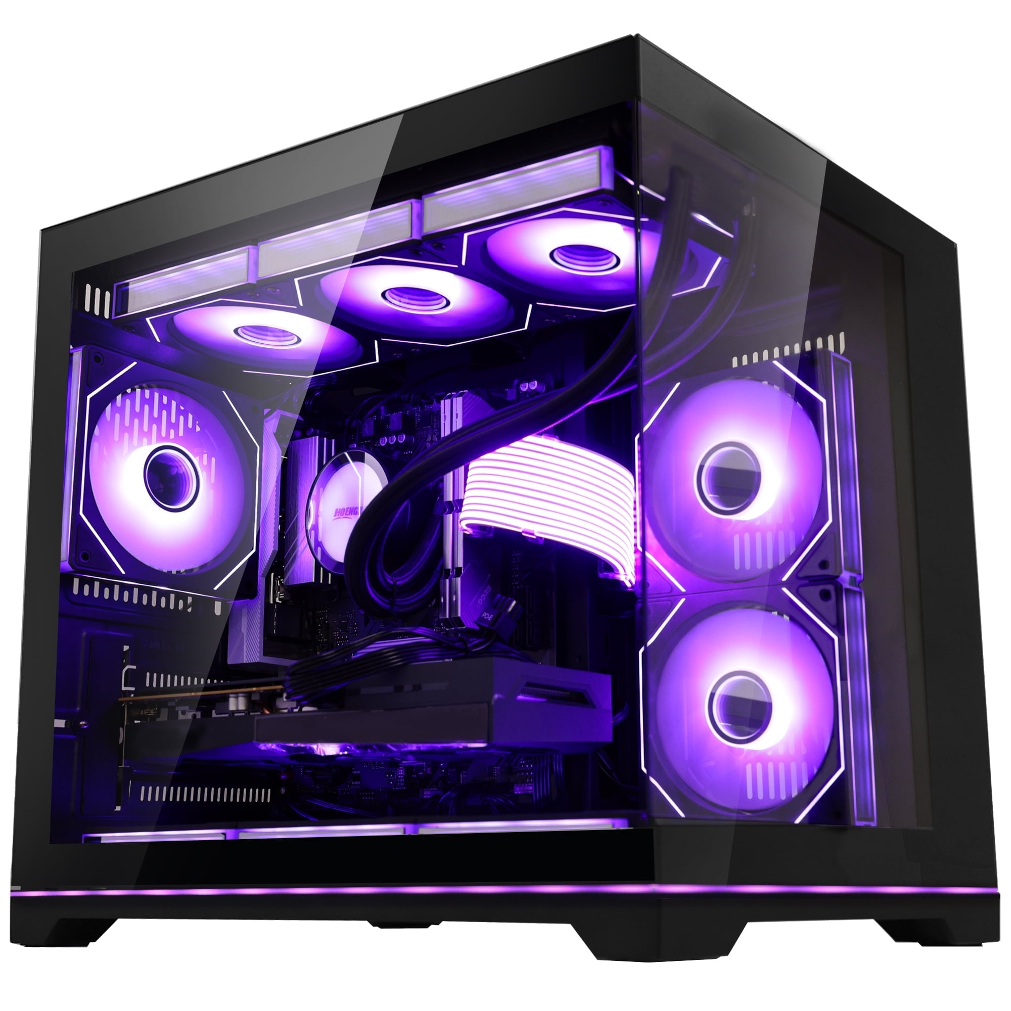 Hoengager RTX 5070 12G Gaming PC -AMD Ryzen 7 9700X, 32GB DDR5 RAM, 1TB PCIe and 1TB SATA SSD, 850W PSU, 360 RGB Liquid Cooler, Windows 11-Ocean Park