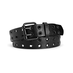 Maikun Punk Studded Grommet Belt Unisex Black