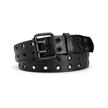 Maikun Men Belt Punk Belts for Men Black Belt Grommet Studded Leather Belt for Women