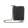 thumbnail image 1 of CTM®  Hunter Leather Zip-Around Bifold Chain Wallet (Men's), 1 of 2