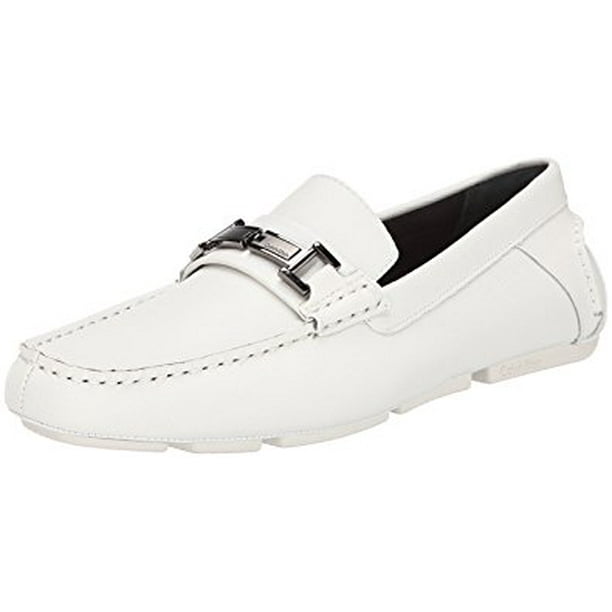 Calvin Klein Calvin Klein Morrie Mens White Leather Casual Dress Slip