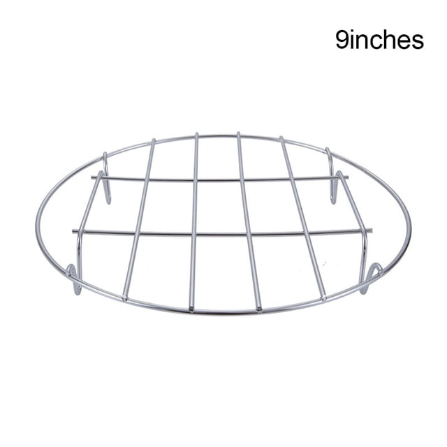 BUYISI 6/7/8/9/10 Inch Single-layer Grill Rack Grid Bakings Tray Racks Stainless Steel Air Fryer Steaming Rack Round Steamer Rack 9 inches