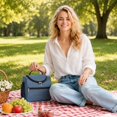 thumbnail image 5 of Square Flip-Top Crossbody Lunch Bag, Handheld Insulated Cooler Tote, Stylish Thermal Food Carrier, 5 of 5