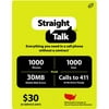 Straight Talk 1,000 Minute Airtime Card