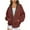 Brown, variant on Fashion Hoodies for Womens Pullover Zip Up Plus Size Winter Warm And Fleece Heavy Printed Hooded Jacket With Zipper Double Pockets Presents for Women