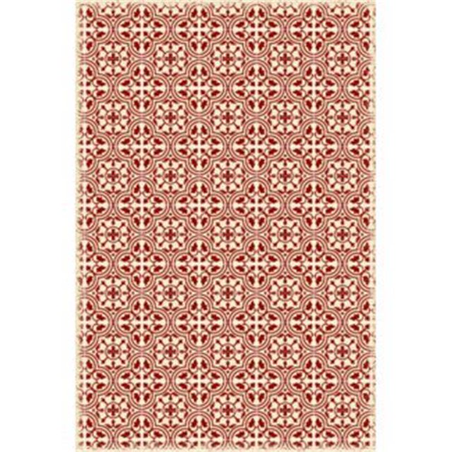 Aspen Brands RUG2R46 4 x 6 ft. Quad European Design Rug - Red & White
