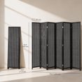 thumbnail image 3 of HOMCOM 6 Panel Room Divider with Handwoven Bamboo, Folding Privacy Screen, 3 of 10