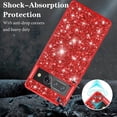 thumbnail image 6 of TECH CIRCLE for Google Pixel 8 Pro Phone Case, Glitter Sparkle Bling Shiny Diamond Slim Soft TPU Silicone Anti-Slip Protective Case Cover for Women Girls for Google Pixel 8 Pro 5G 6.7" 2023, Red, 6 of 7