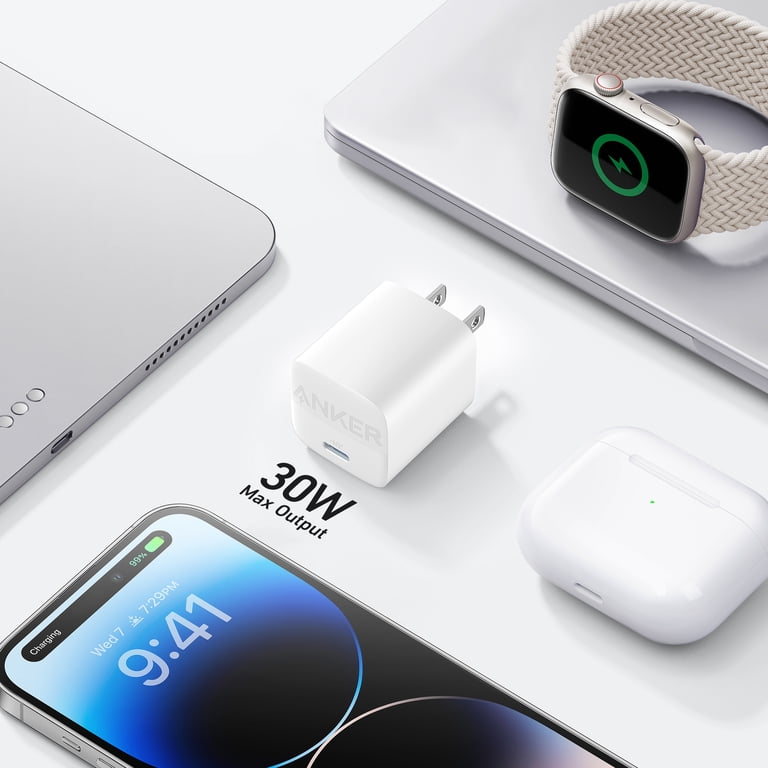 Anker 30W USB-C Wall Charger, Power Delivery Fast Charger for
