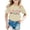 Beige, variant on Gaexia Girls Casual Letter Print Short Sleeved T Shirt Top Kids Back To School Clothes Outfit (Purple,12-13 Years)