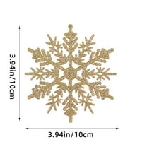BGZLEU 12pcs Christmas Gold Snowflake Ornaments Plastic Glitter Snow Flakes Ornaments for Winter Christmas Tree Decorations Size Varies Craft Snowflakes