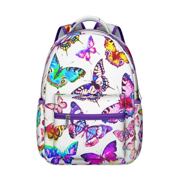 Water-Resistant Butterfly Backpack – Fashionable Bookbag for Teens & Adults, Fits 15” Laptop, Padded Straps, Great for High School & University