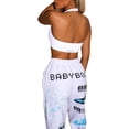 thumbnail image 3 of ZAXARRA Ladies Ankle Banded Pants Lip/Letter/Dragon Printing Long Trousers, 3 of 8