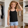 thumbnail image 6 of BRGZLK Girl's Camisoles Tank Tops Toddler Cute Bow Print Comfortable Crisscross Strap Lace Trim Sleeveless Halter for Kids Black 8-9 Years, 6 of 6