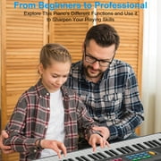 61 Keys Keyboard Piano, Electric Piano with Microphone Built-In Speaker 6 Demo Songs Gift Musical Instrument for Beginners, Teens (Black)