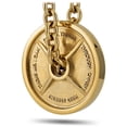thumbnail image 2 of Men's Gold Stainless Steel JUMBO Weight Plate on Linked Chain Necklace-Phil 4:13 by Shields of Strength, 2 of 4