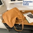 thumbnail image 3 of mirlewaiy Canvas Tote Bag for Women, Large Hobo Shoulder Bag for Work, Travel, and Casual Use-1-brown, 3 of 7